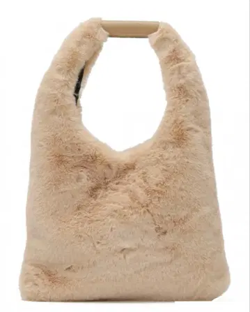 Vesgioia 퍼 소재 베이지 숄더백