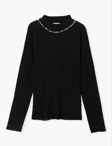 리브 블랙 터틀넥 스웨터