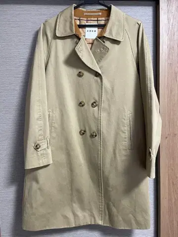 coen 베이지 더블 브레스트 롱 코트