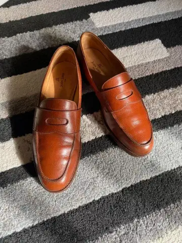 새상품급 JOHN LOBB 로페스 로퍼 가죽 신발 남성용 7.5E 브라운