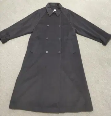 캐시미어 더블 브레스트 롱 코트 그레이