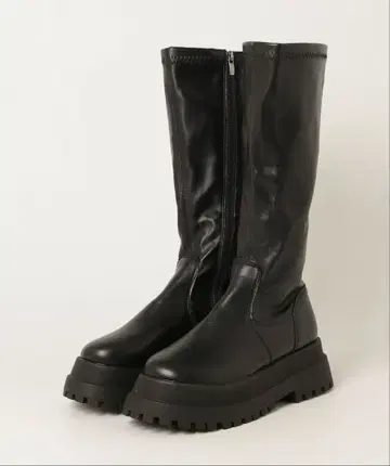 청키 밑창 스트레치 롱 부츠