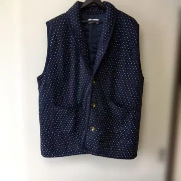 RELIANCE 네이비 도트 무늬 베스트 LL 면 포함