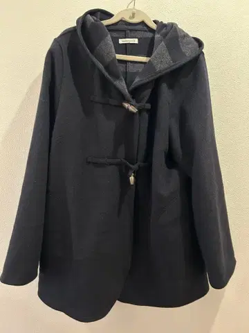 네이비 더플 코트 후드 부착