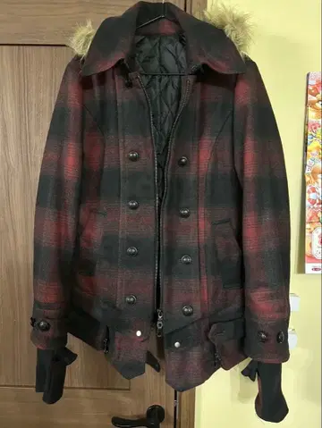 Black Baccara 체크 무늬 자켓 M