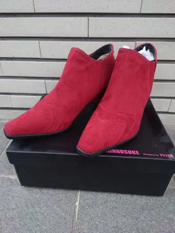 SHINNOSUKE 빨간색 스웨이드 부티
