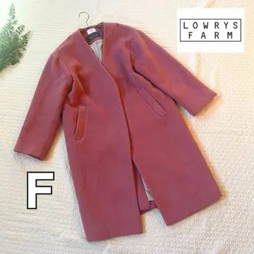 로리즈팜 핑크 롱 코트 노카라 프리 사이즈 A