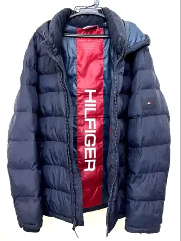 TOMMY HILFIGER 후드 부착 다운 자켓 네이비