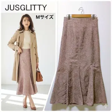 저스길리티 자카드 머메이드 스커트 M 모카 고급 데이트 의류