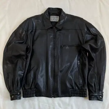 CLAUDE MONTANA 램 가죽 자켓 파워 숄더 블랙