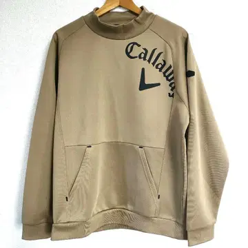 거의 미사용 캘러웨이 베이지 모크넥 하이넥 트레이닝복 LL