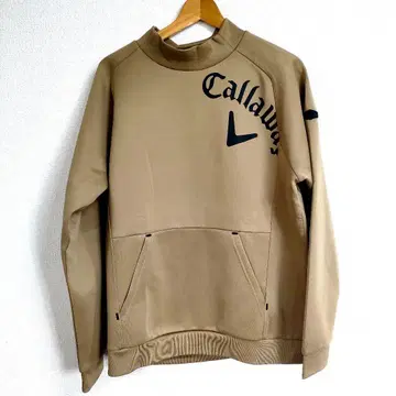 거의 미사용 캘러웨이 베이지 모크넥 하이넥 트레이닝복 LL