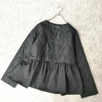 [ RIVIETTA ] 페플럼 코트 퀼팅 자켓 플레어 밑단 L