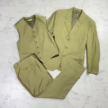 로메오 질리 스트라이프 3피스 수트 베이지 사이즈 46*LD1427