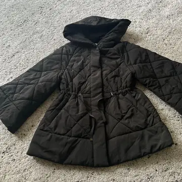 PINKY&DIANNE 후드 부착 퀼팅 자켓 블랙