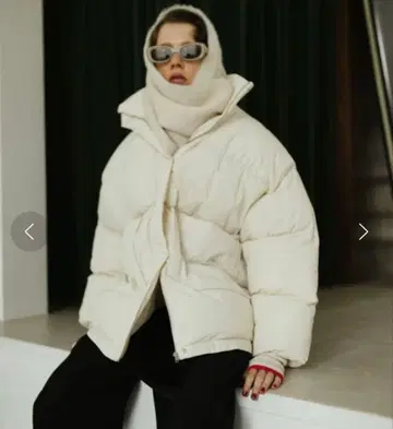 hanne 리브 칼라 충전솜 코트