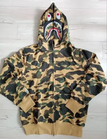 카모 패턴 샤크 후드 집업 후드티
