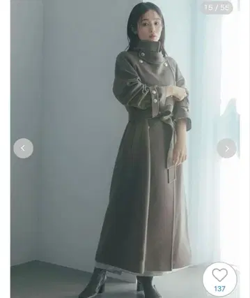 SNIDEL 울 캐시미어 스탠드 카라 코트 [ 강혜원 착용 ]