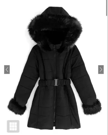 GRL 벨트 포함 퍼 다운 코트 kd13 L 사이즈