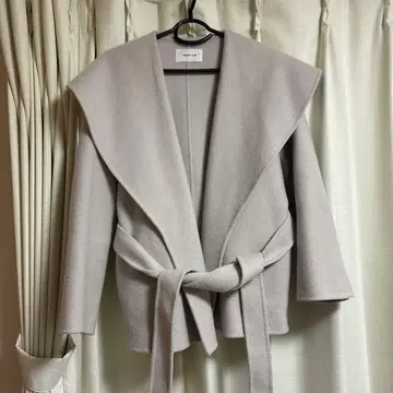 FRAY I.D 라이트 그레이 코트 벨트 포함