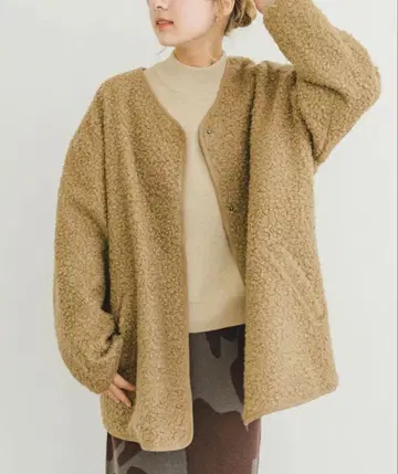 ITEMS URBANRESEARCH 보아 자켓 라이트 브라운