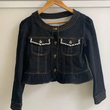 갤러리 비스콘티 포켓 비쥬 스트레치 데님 자켓