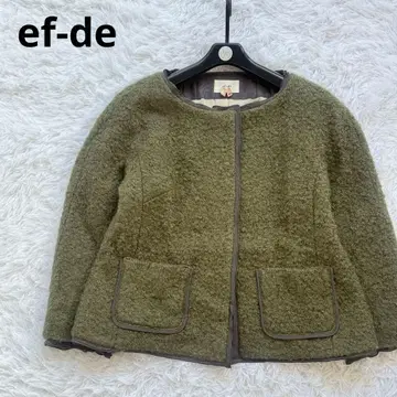 ef-de 에프데 자켓 노카라 부클레 그로그랭 프릴
