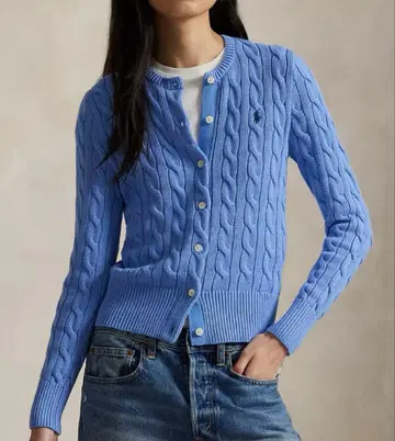 (새상품) 폴로 랄프로렌 케이블 니트 코튼 크루넥 가디건