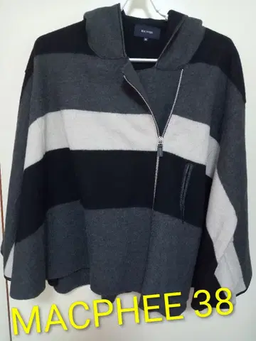 MACPHEE 후드 부착 판초 38 울100%