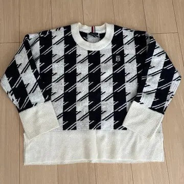 TOMMY HILFIGER 체크 무늬 니트 M