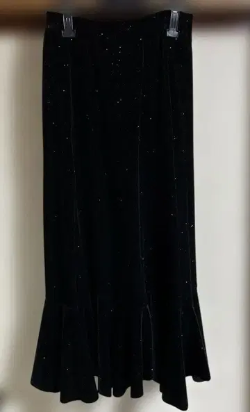 스팽글 벨벳 스커트 세미롱