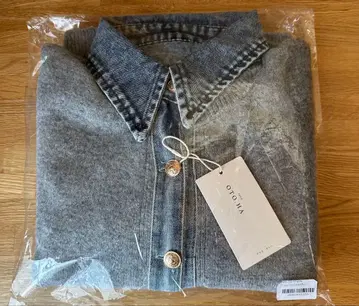 PLUS OTO.HA 데님 x 니트 셔츠 그레이 미사용 새상품