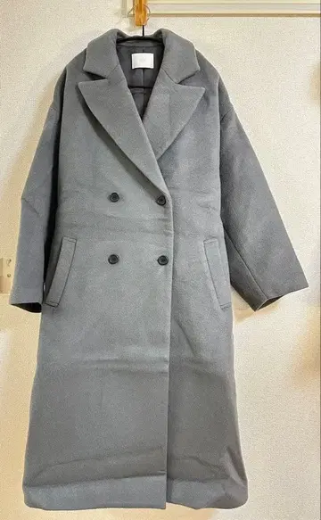 HARE 그레이 더블 브레스트 체스터 코트 M