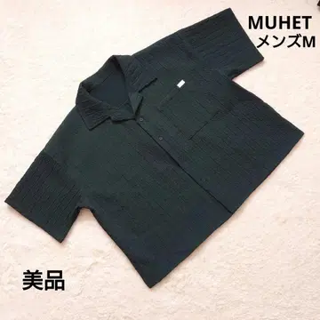 새상품급 MUHET 뮤에타 반팔 셔츠 다크 그린 남성용 M
