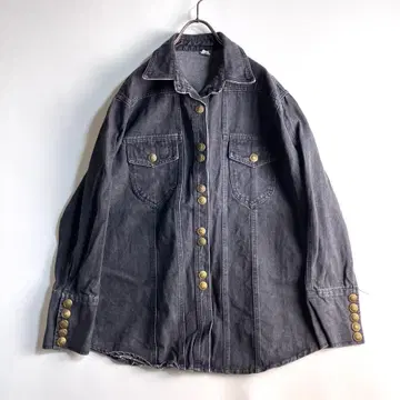 네오 그런지 y2k 락 펑크 블랙 데님 셔츠 자켓