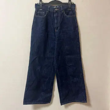 SPIRALGIRL 와이드 팬츠 네이비 스트레이트 팬츠