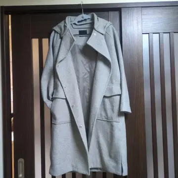 어반 리서치 KBF 후드 부착 그레이 롱 코트