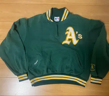 오클랜드 애슬레틱스 하프 지퍼 맨투맨 L
