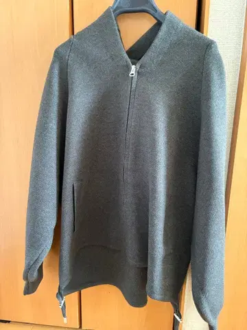 그레이 풀 집업 후드 부착 후드티