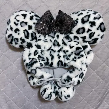 디즈니 팬캡 미니 레오파드 무늬 화이트 실버