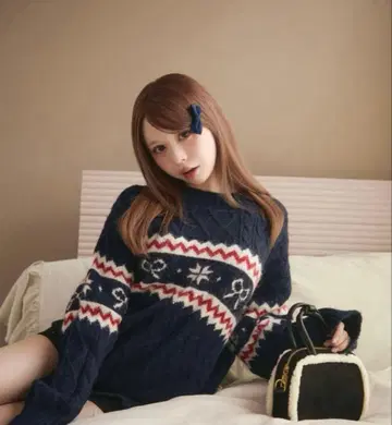 titty&Co. 노르딕 리본 니트 네이비