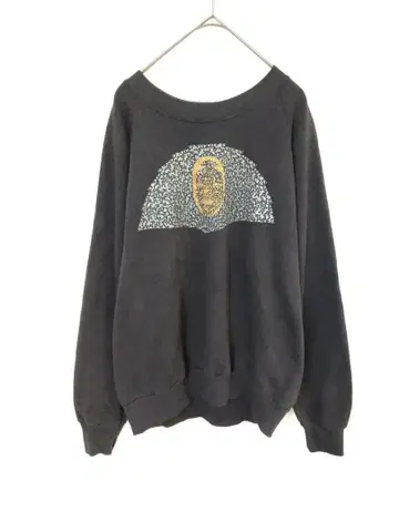 레어템 90년대 미국제 미러 맨투맨 남성용 L 블랙 컬러 래글런