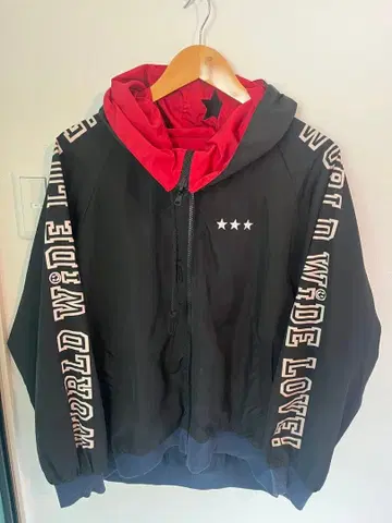 [ WORKD WIDE LOVE! ] 후드 부착 리버서블 후드티