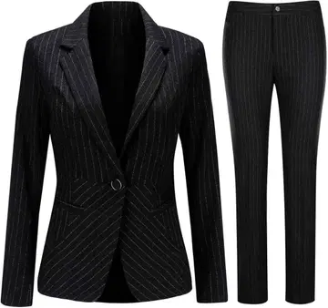 블랙 스트라이프 비즈니스 정장 상하의