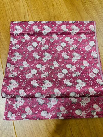 앤티크 꽃무늬 핑크 후쿠로 오비