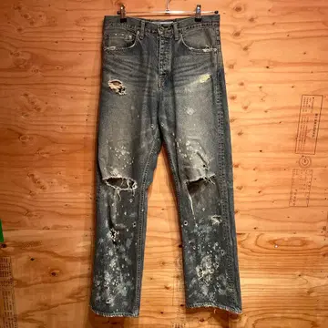 DAIRIKU 다이리쿠 데미지 스트레이트 데님 팬츠