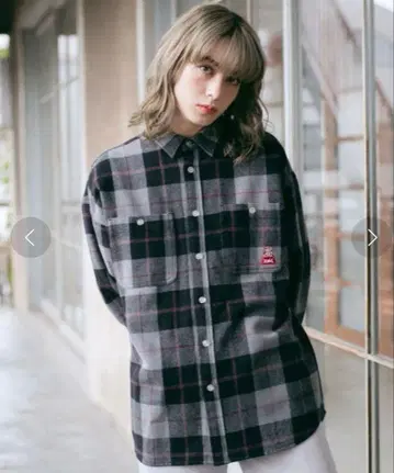 X-girl FACE HEAVYWEIGHT FLANNEL SHIRT