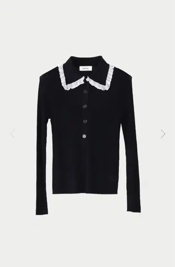 마차트 MACHATT 프릴 칼라 리브 니트 블랙