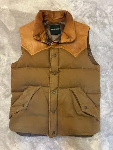 최종 가격 슬랩샷 다운 베스트 천연 가죽 페더 다운 브라운