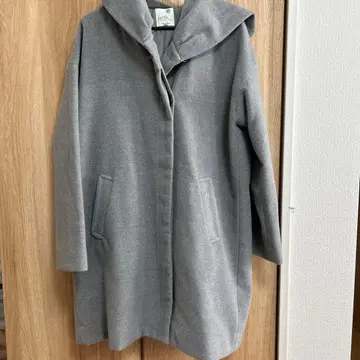 earth 후드 부착 그레이 코트